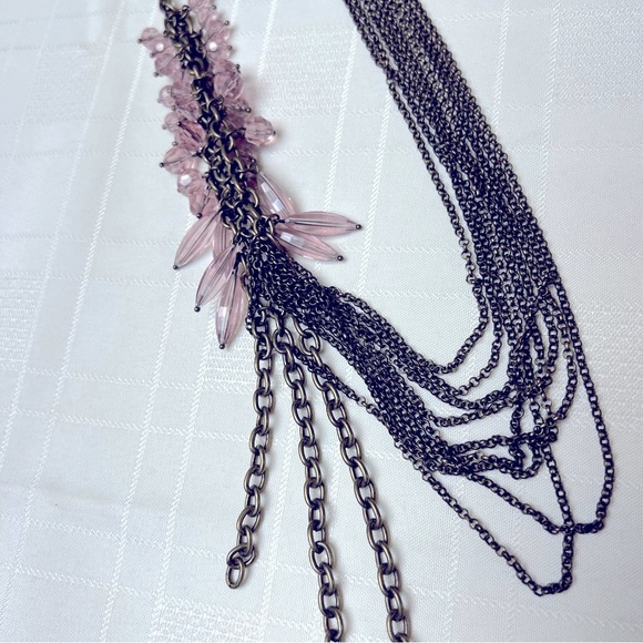 Lia Sophia Vintage Antique Gold Tone Blushing Pink Resin Necklace NWT - Picture 8 of 14